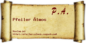 Pfeiler Álmos névjegykártya